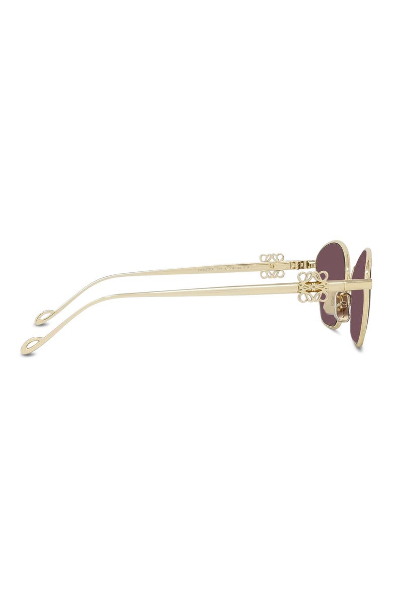 57mm Cat Eye Sunglasses, Alternate, color, SHINY ENDURA GOLD / VIOLET