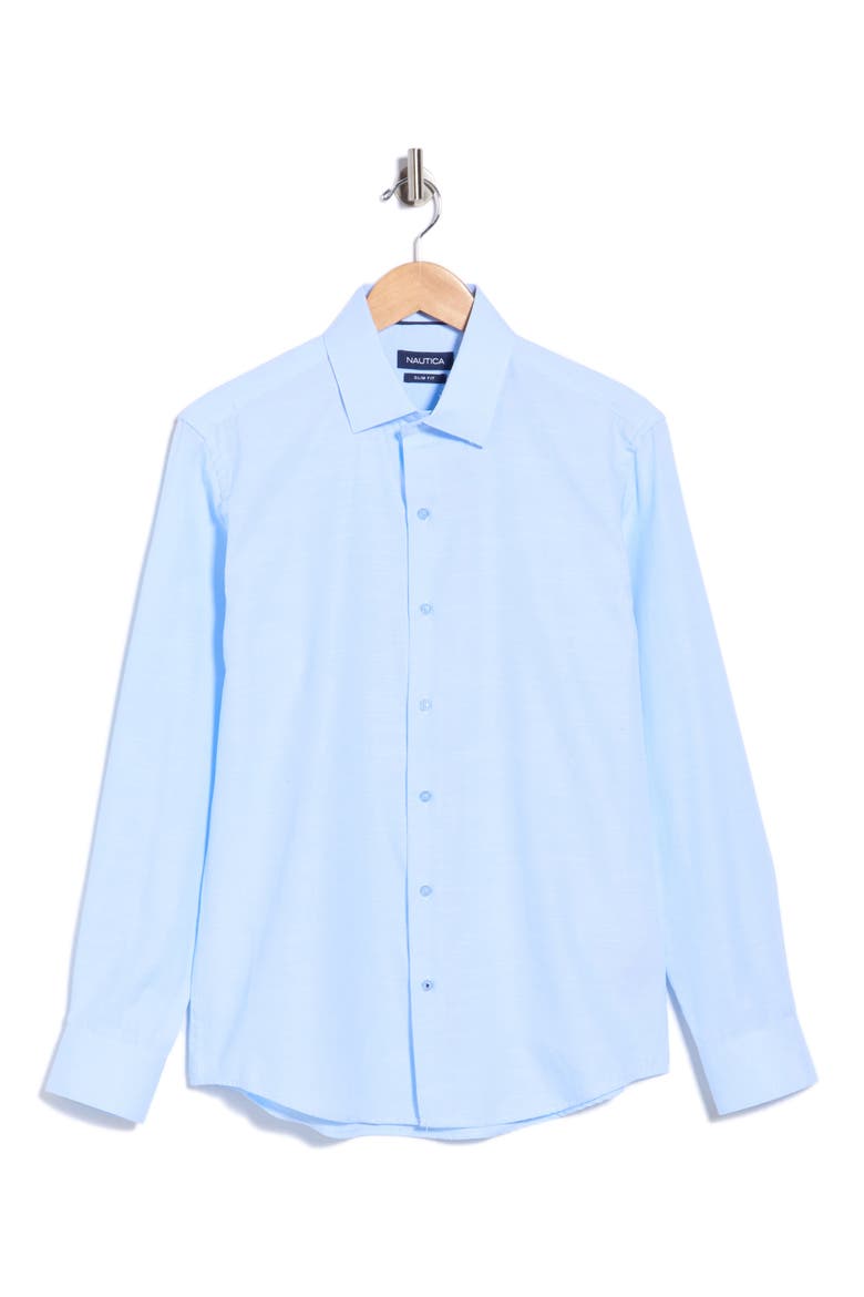 Slim Fit Stretch Dress Shirt, Main, color, BLUE