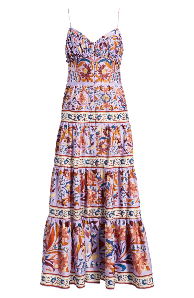 FARM Rio Flower Tiles Maxi Sundress, Alternate, color, Flower Tiles Lilac