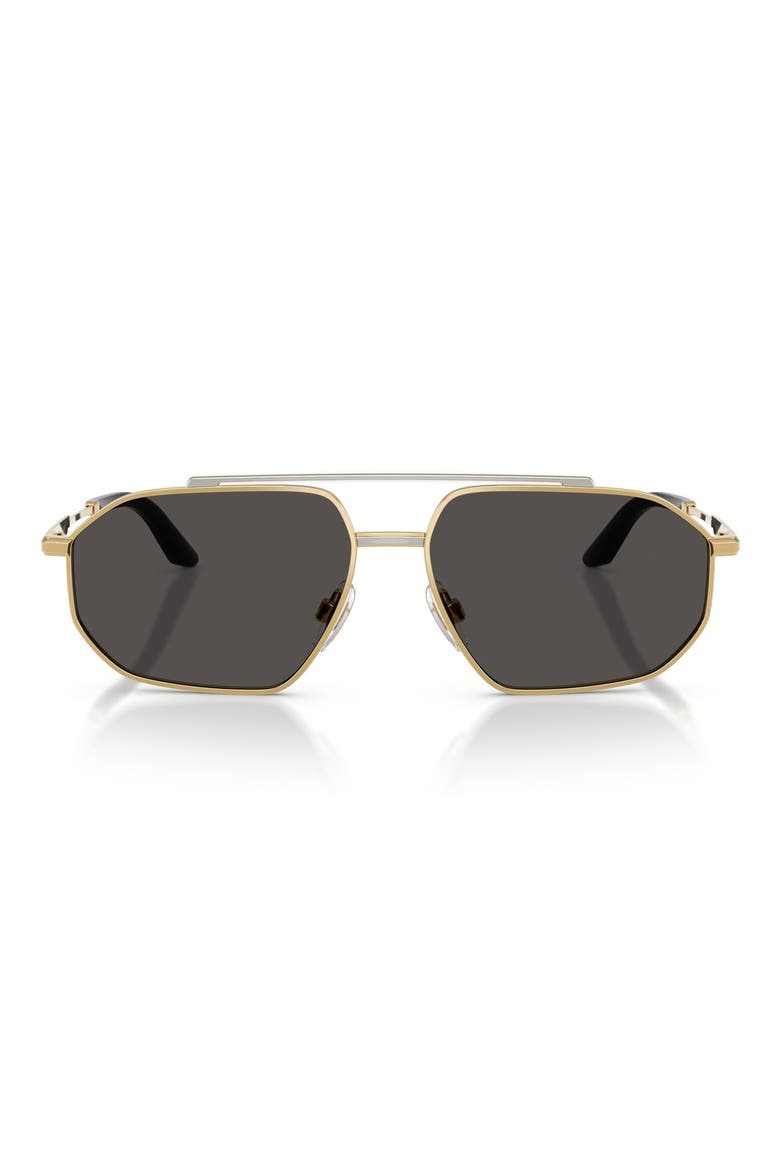 59mm Pilot Sunglasses, Main, color, GOLD/ SILVER / DARK GREY