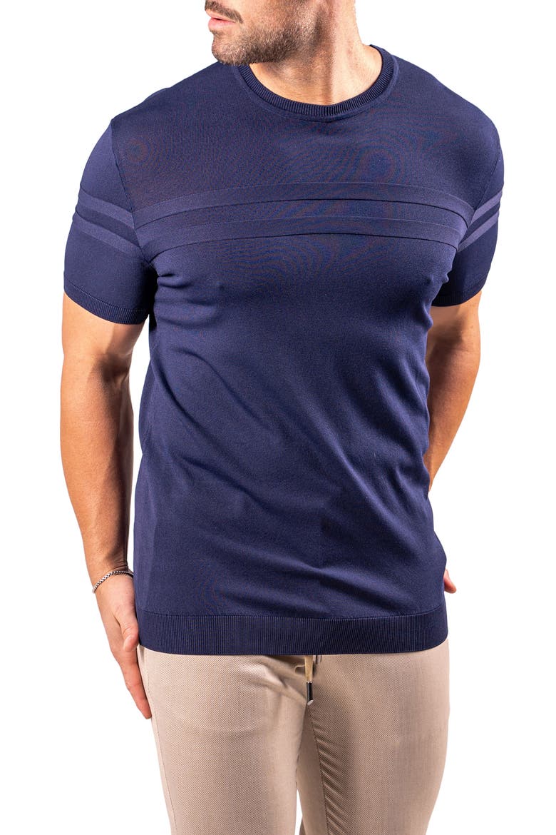 Stripe Short Sleeve Sweater, Alternate, color, BLUE
