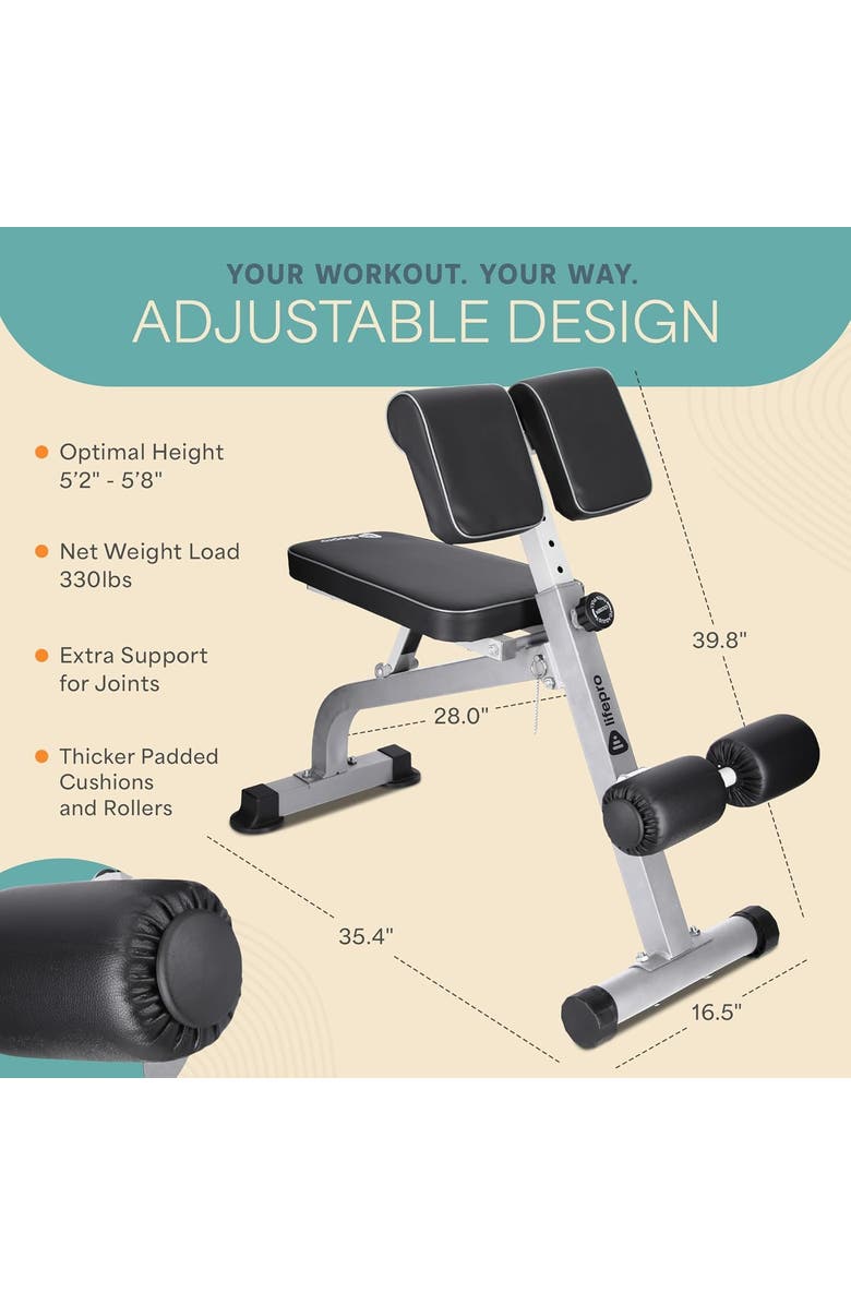 Lifepro Sculpt Trainer Roman Chair leg Exerciser machine, Alternate, color, Grey