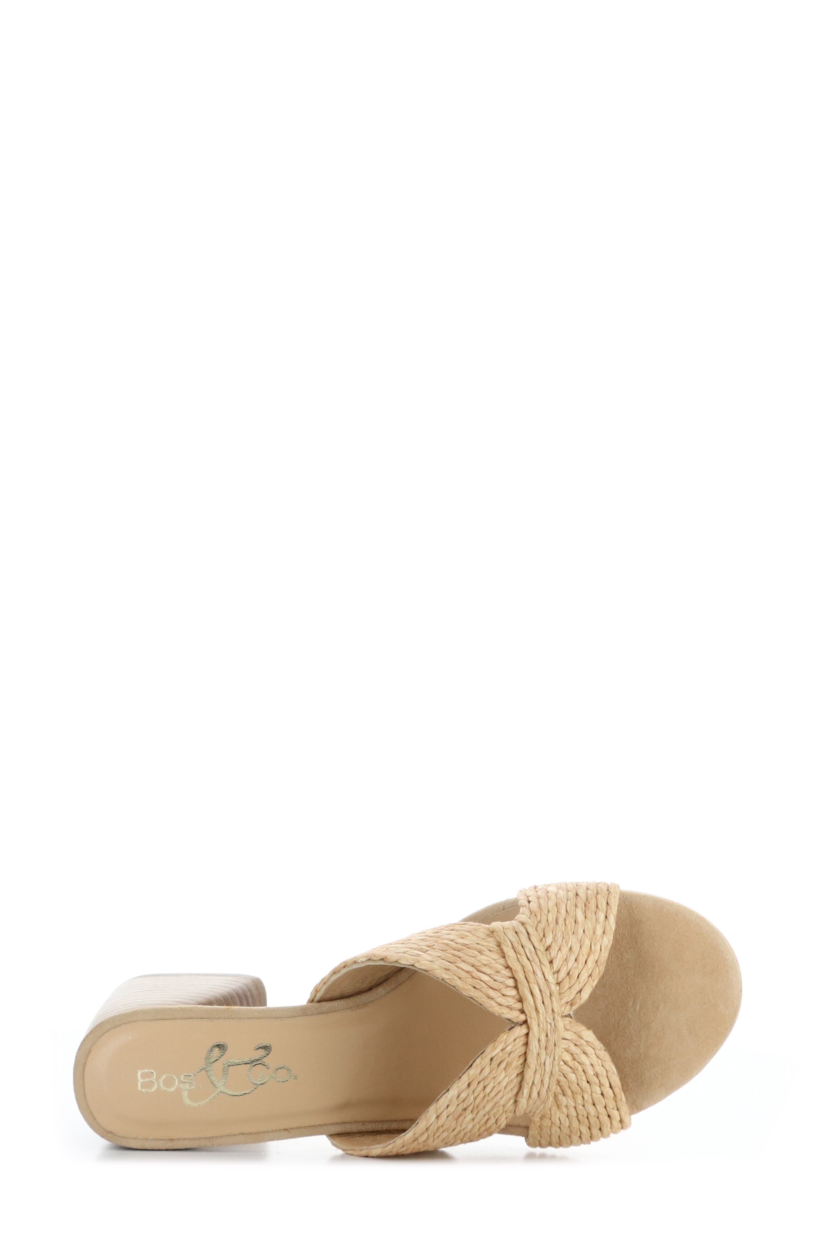 Bos. & Co. Gessa Block Heel Slide Sandal, Alternate, color, Natural Rafia/Suede