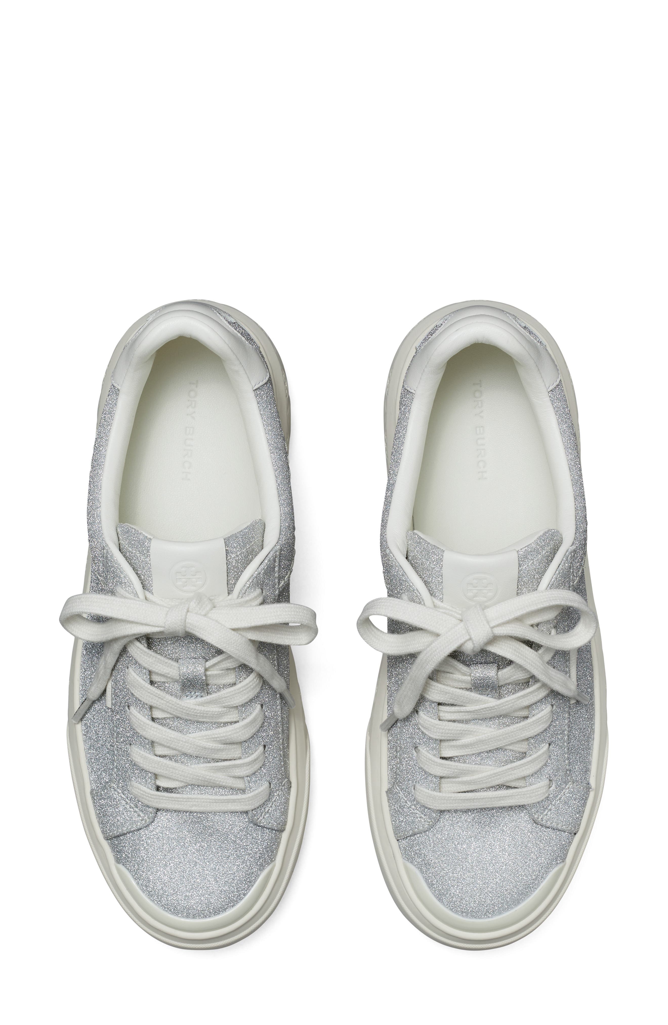 Tory Burch Ladybug Sneaker, Alternate, color, Silver Glitter / Blanc