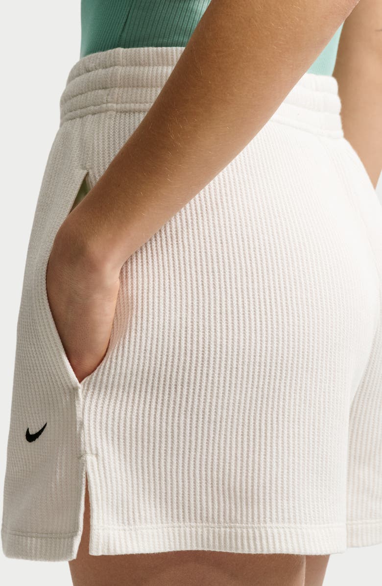 Nike Sportswear Chill Waffle Knit Loose Fit Shorts, Alternate, color, Sail/ Black