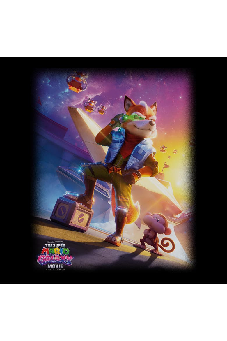 Men's Star Fox McCloud Space Poster Short Sleeve T-Shirt, Alternate, color, Black