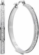STEELTIME 40mm Stainless Steel Glitter Hoop Earrings