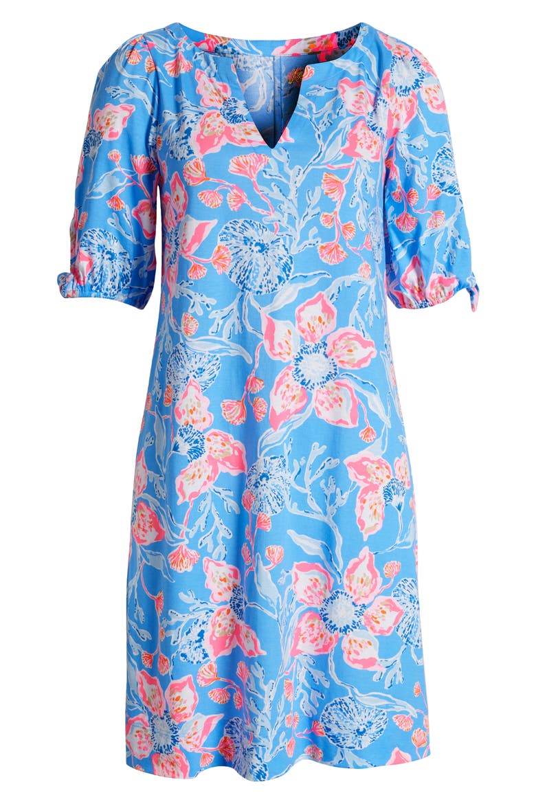 Easley Puff Sleeve Cotton Shift Dress, Alternate, color, MULTI BAHAMIAN RHAPSODY