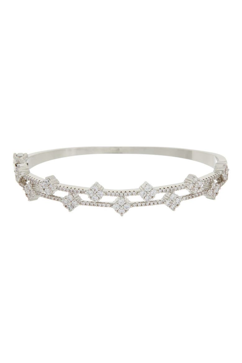 Cubic Zirconia Bangle, Main, color, WHITE