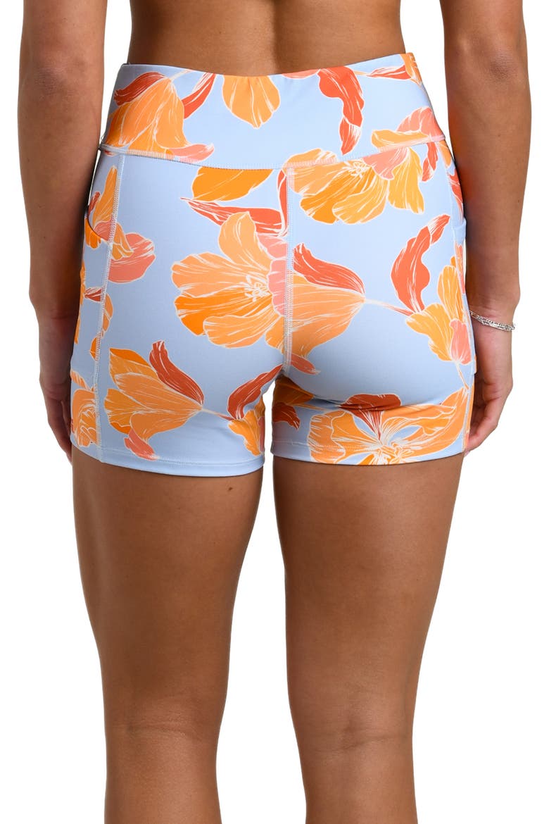 Outline Floral High Waist Bike Shorts, Alternate, color, DRIFT