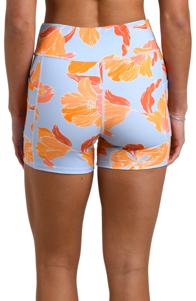 La Blanca Outline Floral High Waist Bike Shorts, Alternate, color, Drift