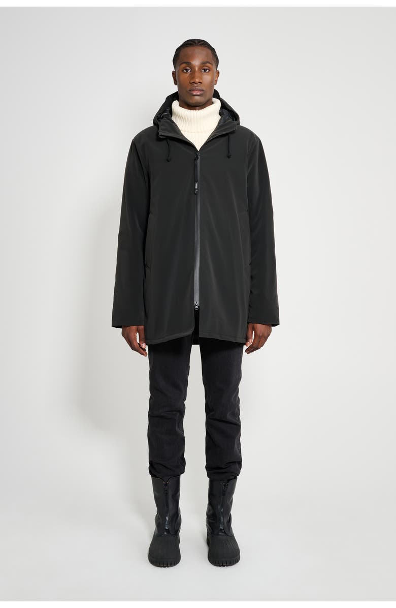 Stutterheim Stockholm Matte Winter Coat, Alternate, color, Black