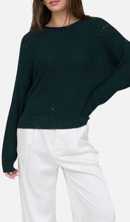 Blu Pepper Rolled Edge Pointelle Sweater