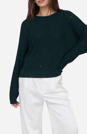 Rolled Edge Pointelle Sweater