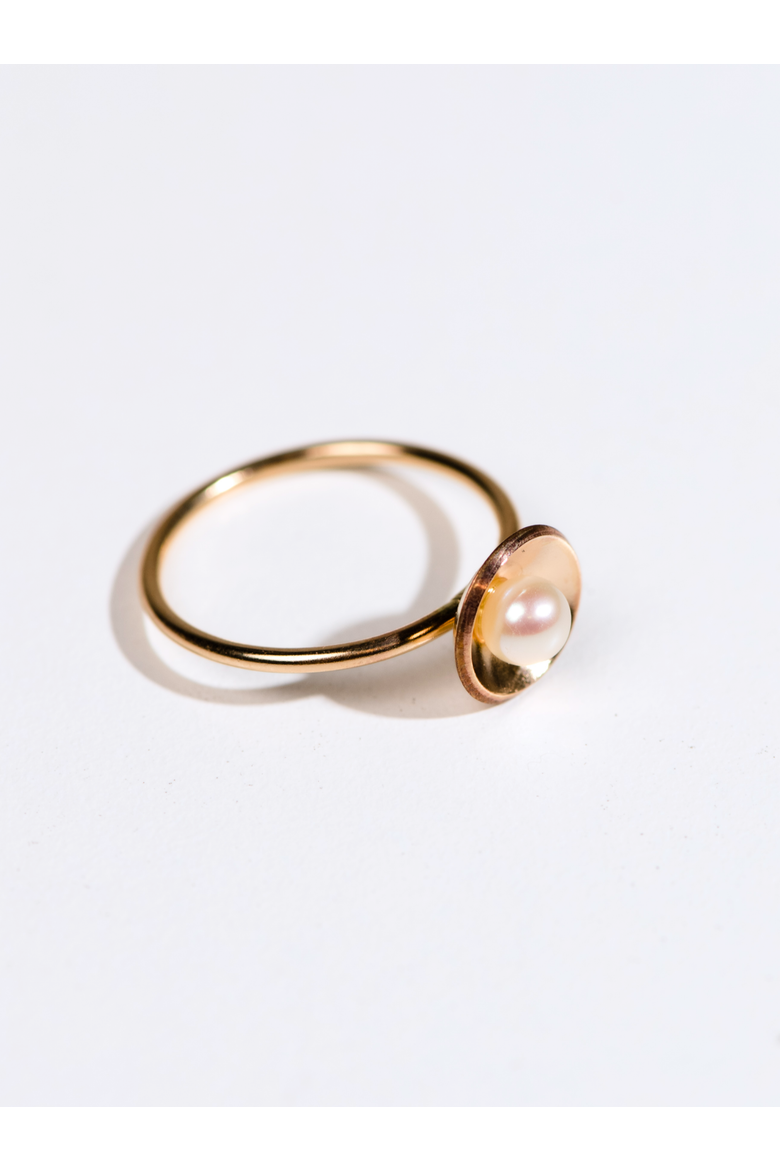 Emma Pearl Dish Ring, Alternate, color, Gold-filled