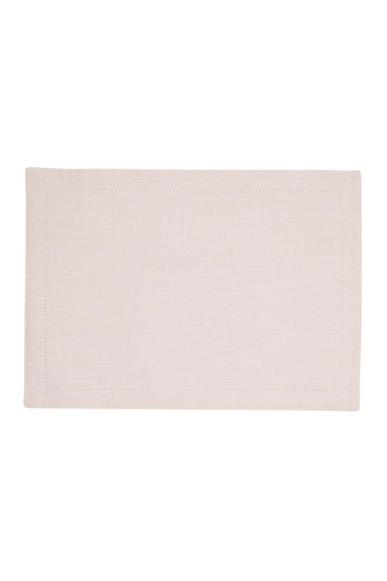 Set of 6 Placemats 100% Cotton 14" x 20", Alternate, color, White