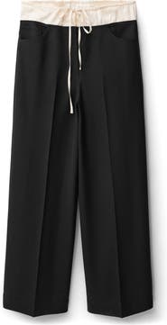 MANGO Drawstring Wide Leg Pants