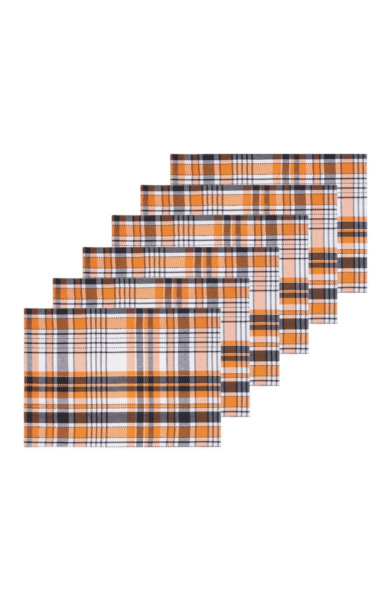C&F Home Zelda Plaid Placemats Set of 6, 13" x 19", Main, color, Red