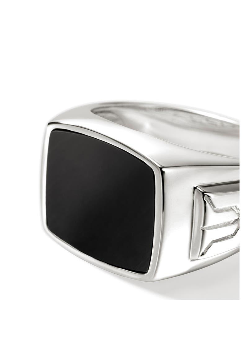 Men's Onyx Signet Ring, Alternate, color, SILVER