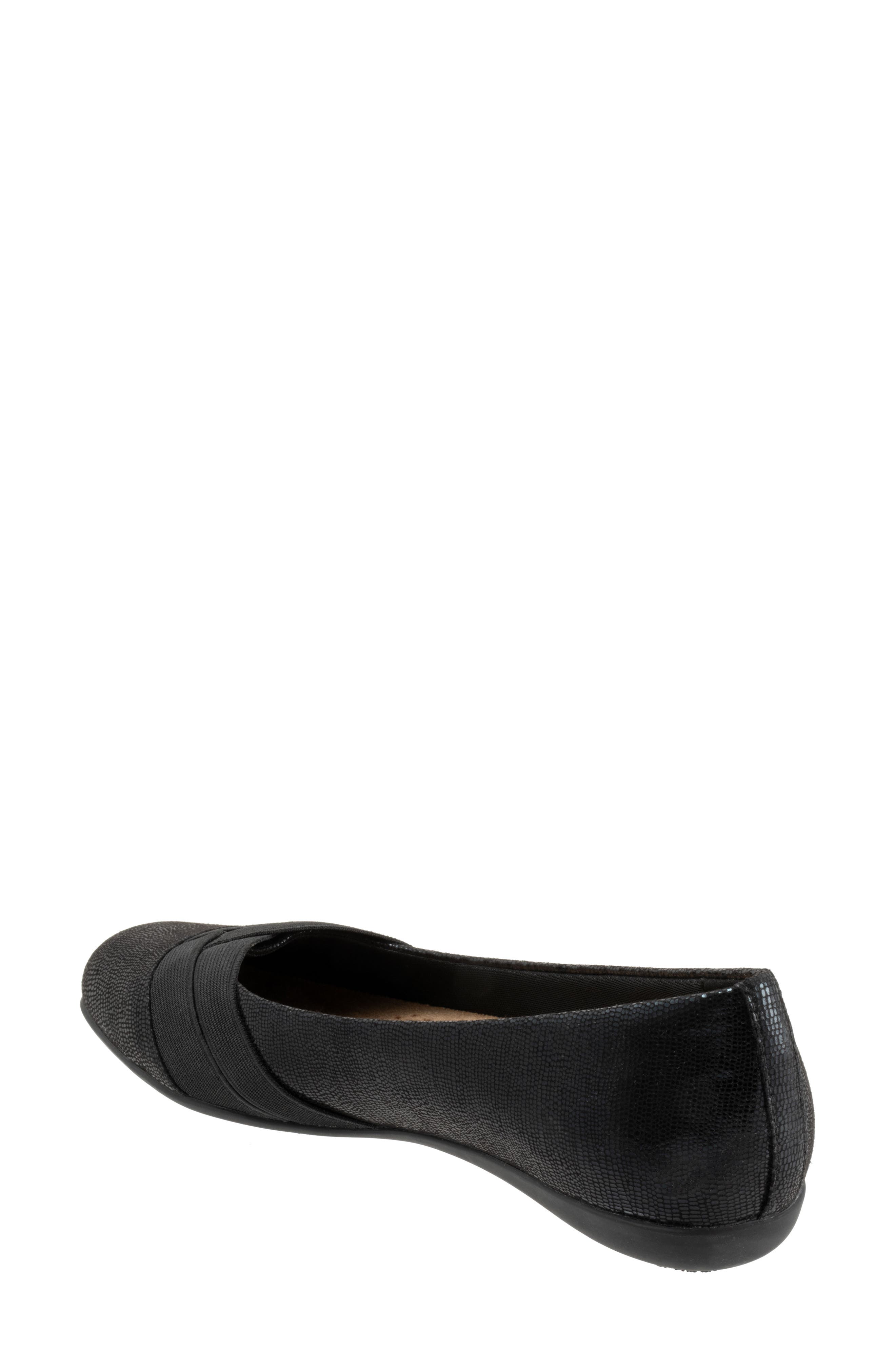Trotters Stella Flat, Alternate, color, Black Lizard