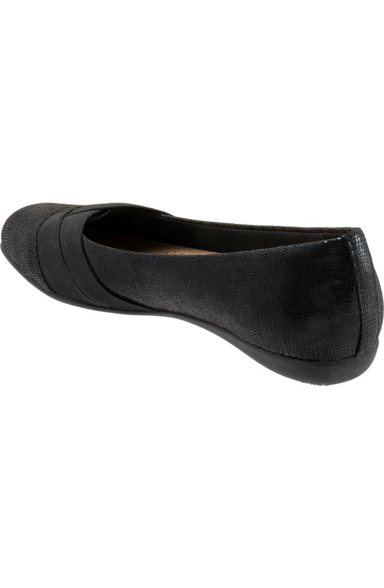 Trotters Stella Flat, Alternate, color, Black Lizard