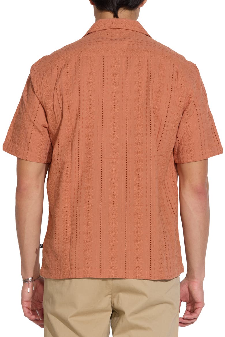 Embroidered Resort Shirt, Alternate, color, RUST