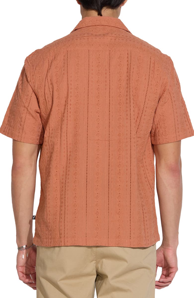 Civil Society Embroidered Resort Shirt, Alternate, color, Rust