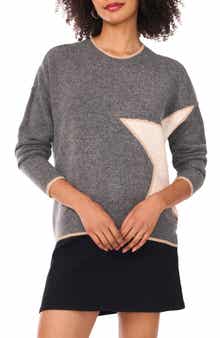 Vince Camuto Star Detail Crewneck Sweater