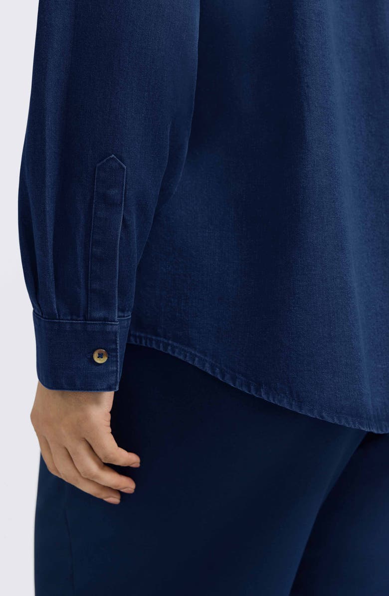 Foxcroft Charlie Denim Button-Up Shirt, Alternate, color, Dark Wash