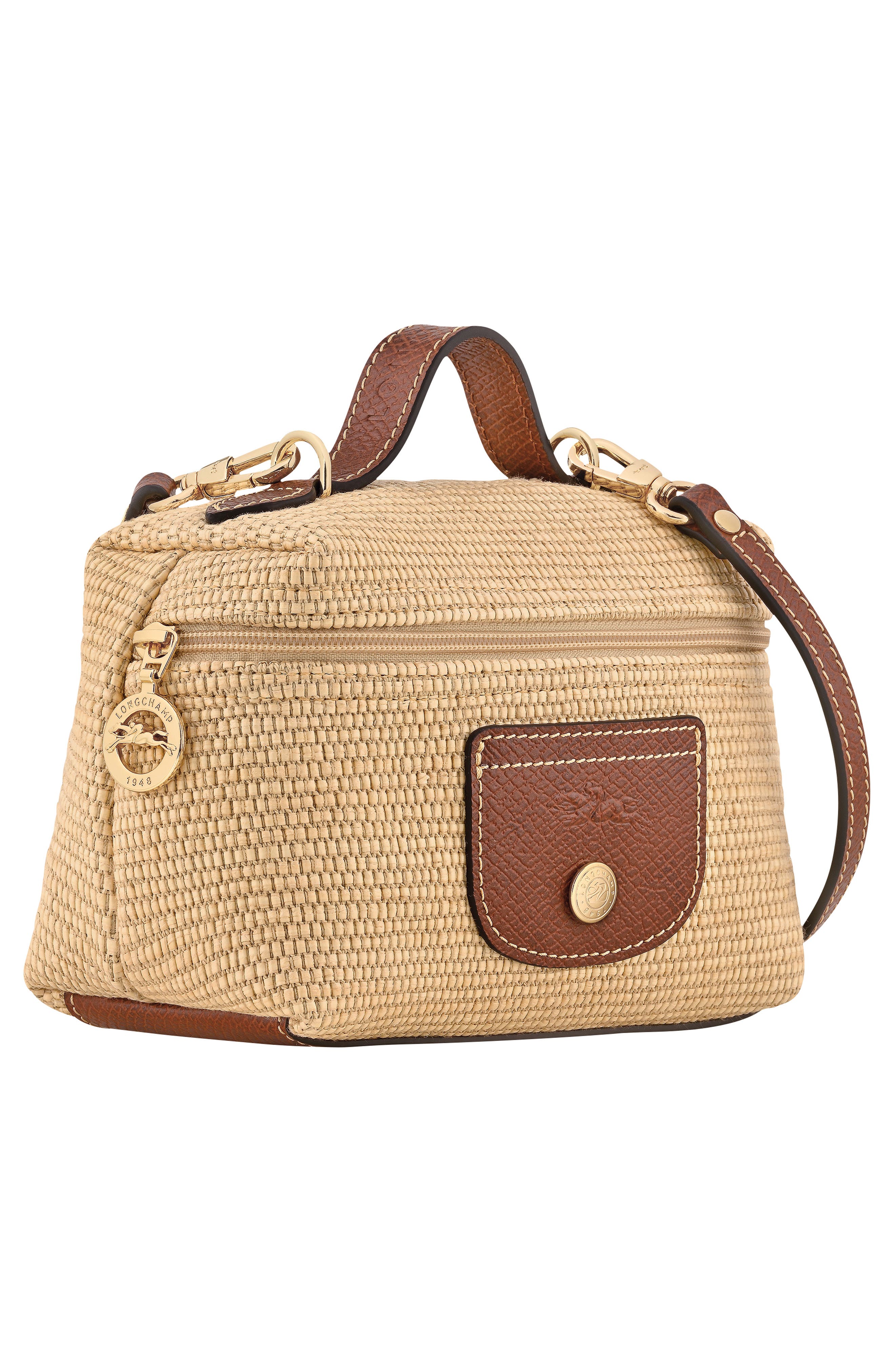 Longchamp Extra Small Le Panier Pliage Crossbody Bag, Alternate, color, Brown