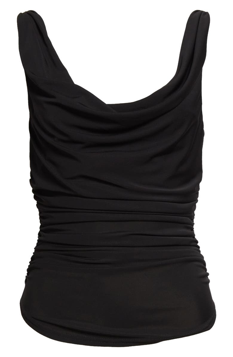 Cinq à Sept Cherise Ruched Tank, Alternate, color, Black