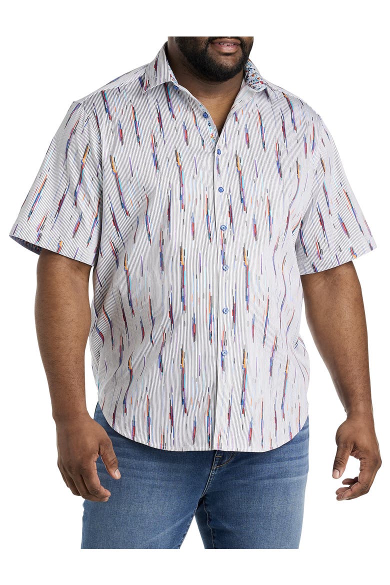 Big & Tall Shipping Lines Sport Shirt, Main, color, WHITE