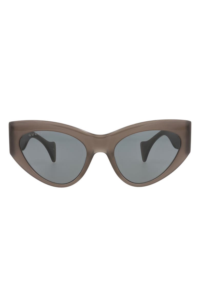Gucci 54mm Cat Eye Sunglasses, Main, color, Grey Grey Grey