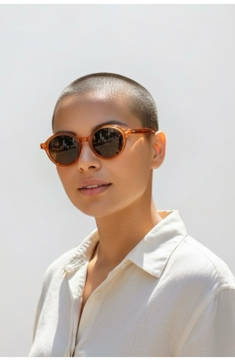 Tribal ëyës Topaz Round 48mm Sunglasses, Alternate, color, Orange