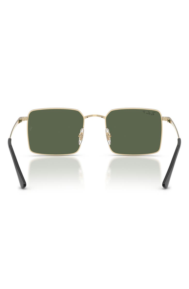 Ray-Ban 53mm Oversize Polarized Square Sunglasses, Alternate, color, Palegold / Dark Green Polar