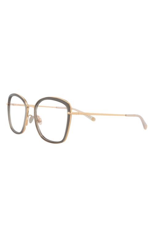 Pomellato 53mm Square Optical Glasses In Grey/gold