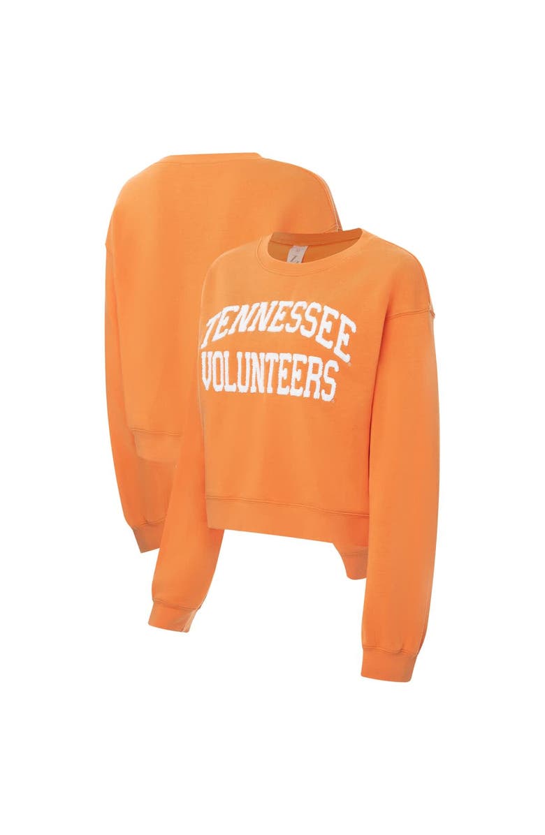 ZOOZATZ Women's ZooZatz Tennessee Orange Tennessee Volunteers Chenille Cropped Sweatshirt, Main, color, Tennessee Orange