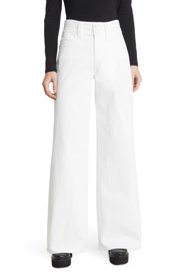 Paneled High Waist Wide Leg Jeans, Main, color, BLANC