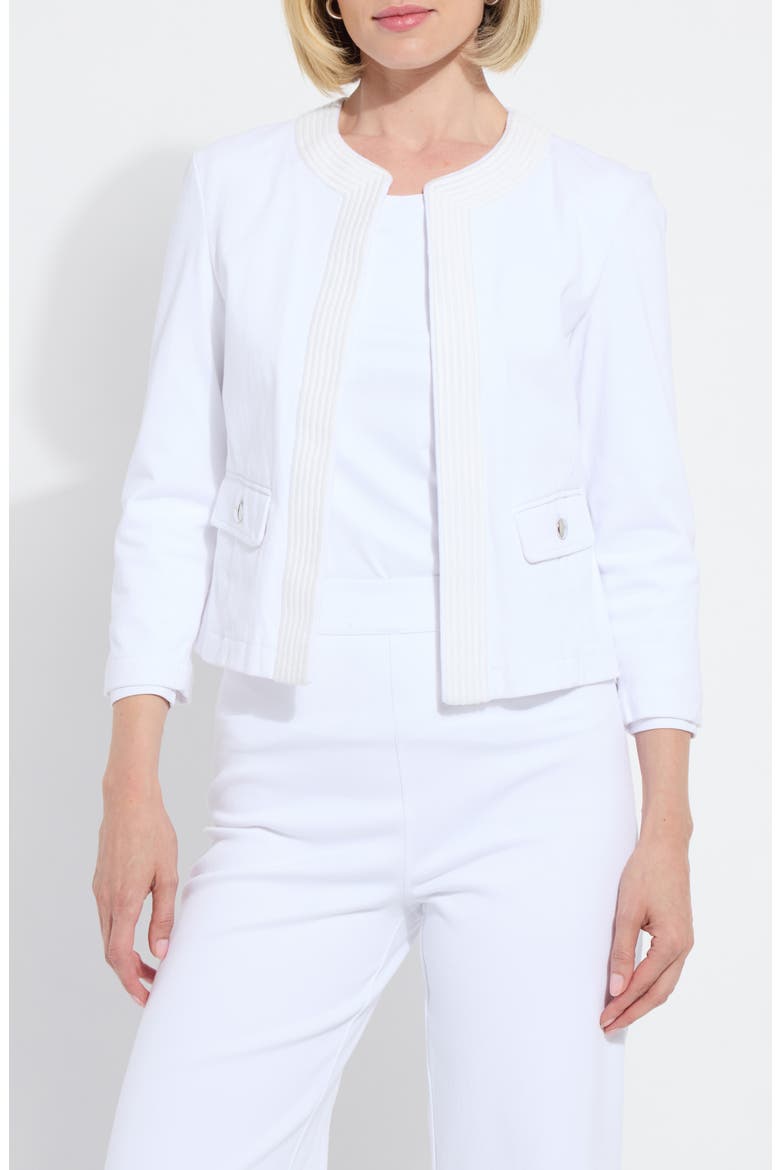 Arbor Embroidered Cotton Blend Jacket, Main, color, WHITE