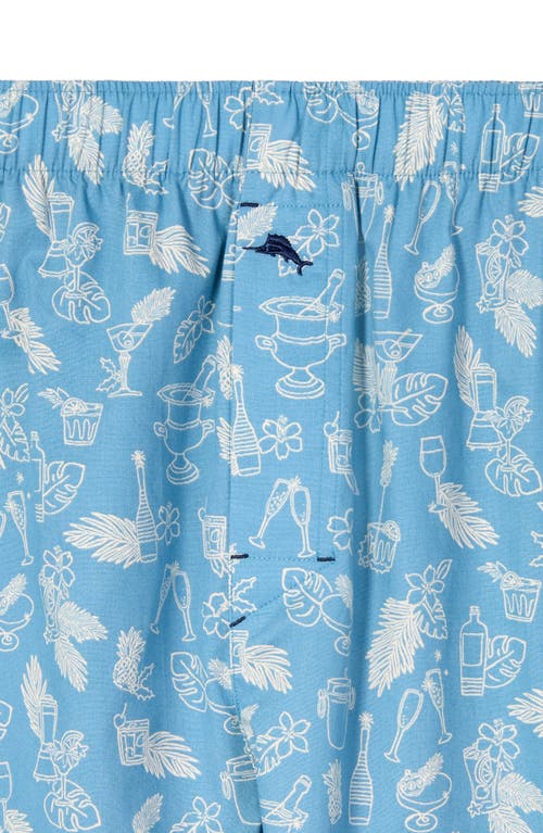 Tommy Bahama Woven Cotton Poplin Boxers In Blue