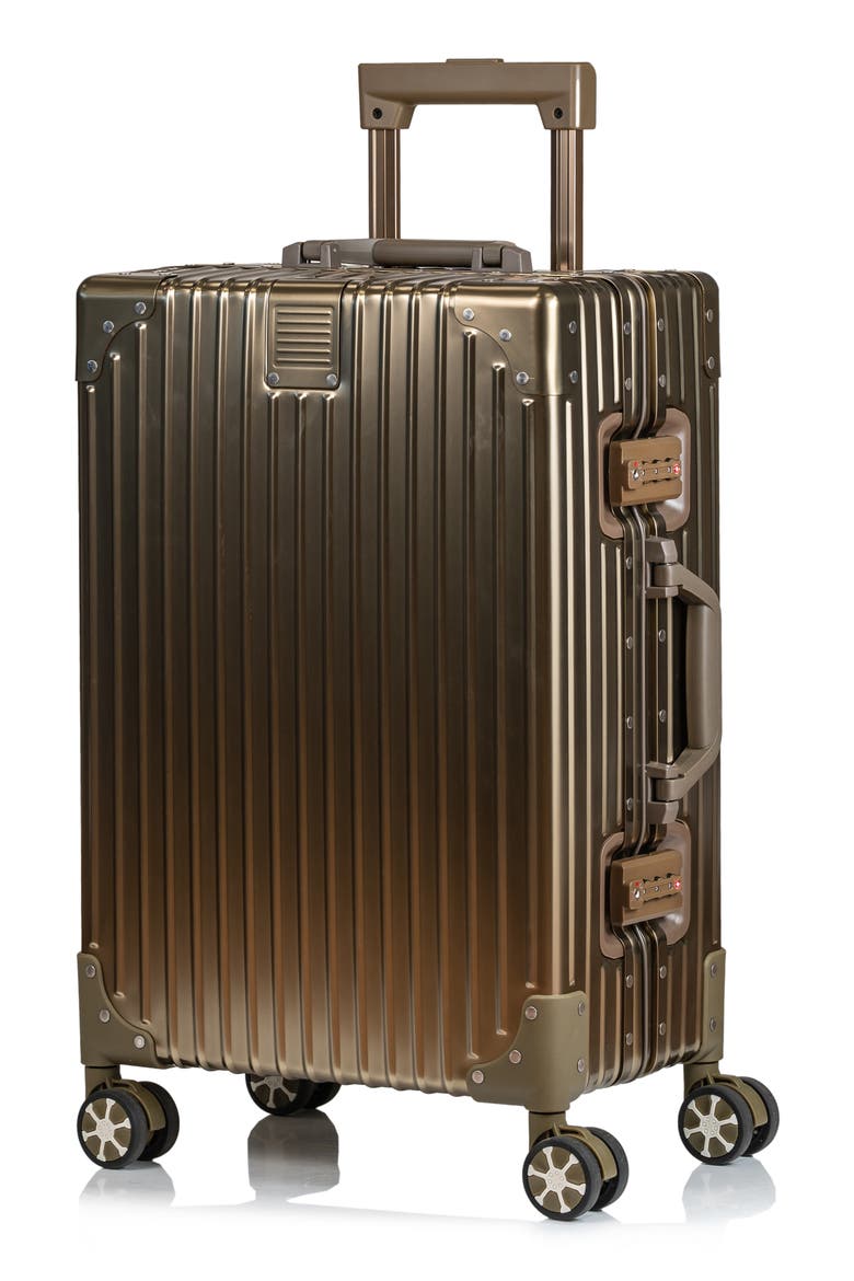 Aluminum Hardside Spinner Suitcase Carry-On, Main, color, TITANIUM GOLD