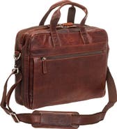 Mancini Double Compartment Leather Briefcase