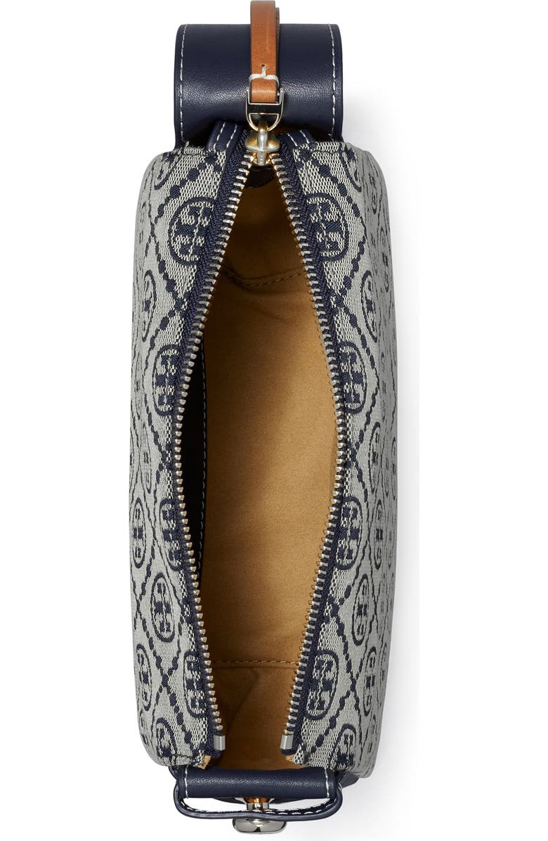 Tory Burch Small Romy T Monogram Canvas Shoulder Bag, Alternate, color, Tory Navy