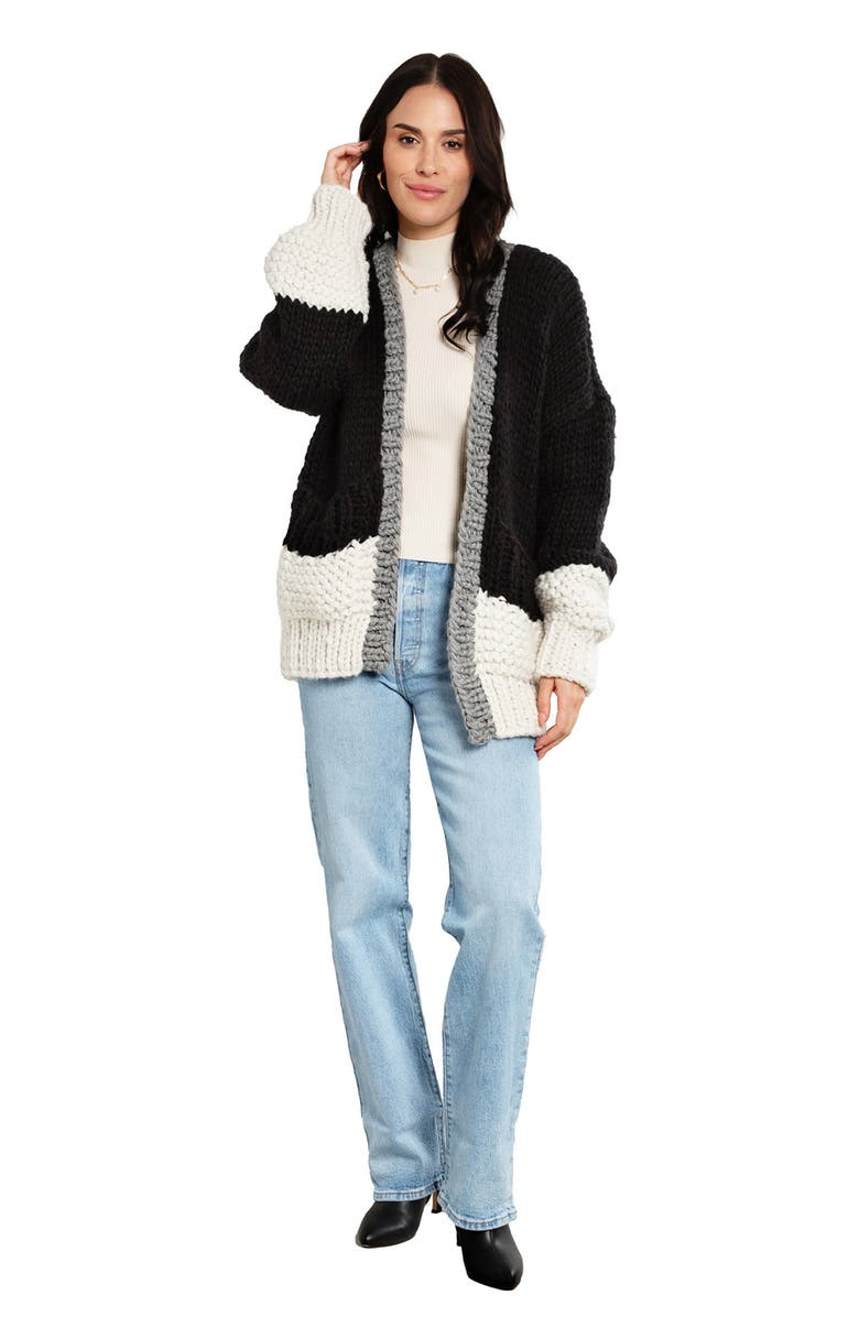 SAACHI Colorblock Oversize Cardigan, Alternate, color,