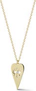 SPHERA MILANO 14K Gold Plated Cubic Zirconia Evil Eye Heart Pendant Necklace