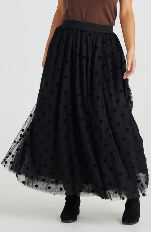 BRAVE + TRUE BRAVE+TRUE CARRIE VELVET DOT TULLE MAXI SKIRT 