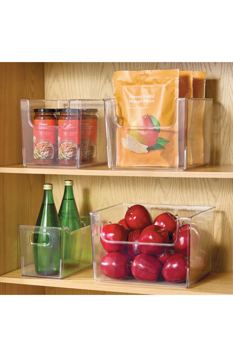 mDesign Kitchen Plastic Storage Organizer Bin with Open Front - 8 Pack, Alternate, color, Clear
