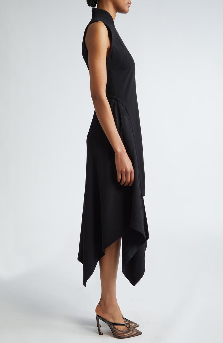 Jason Wu Collection Front Zip Handkerchief Hem Fluid Crepe Dress, Alternate, color,