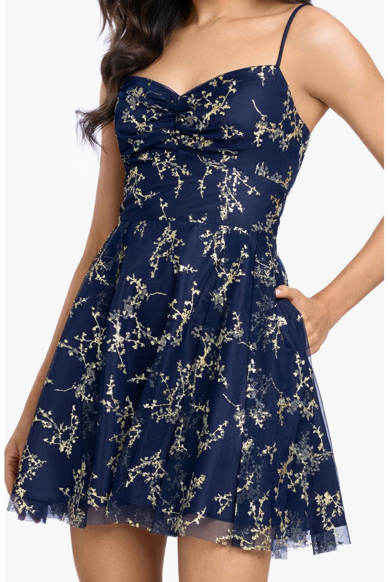 Glitter Lace Back Minidress, Alternate, color, NAVY/ GOLD