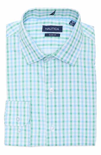 Nautica Check Print Slim Fit Dress Shirt